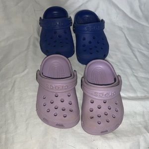 2 pair of Crocs size 2 3
